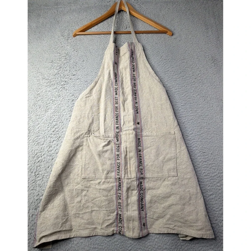 Charvet Editions Apron 100% Linen One Size Made In France Cooking Baking Chef